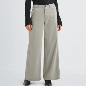 Rag & Bone Sofie Cotton Chino Wide Leg Pants Gray Size 12